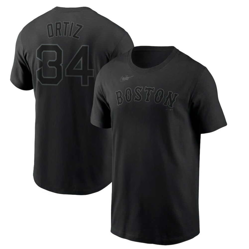 David Ortiz Boston Red Sox Nike Name & Number T-Shirt - Black - Nike Discount