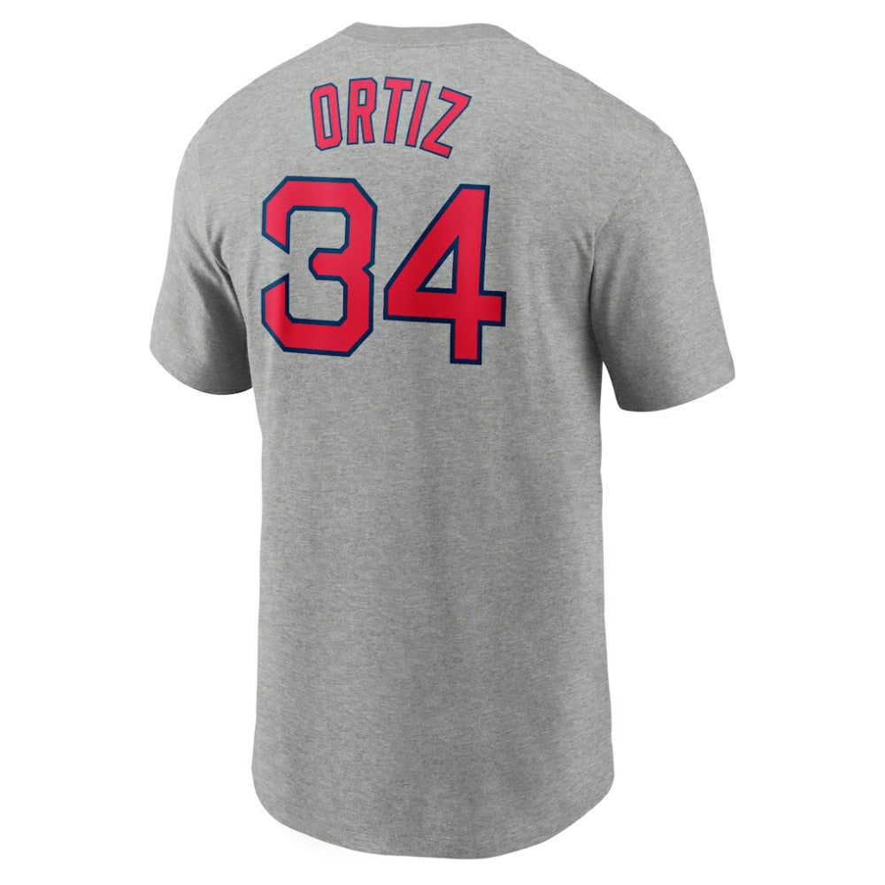 David Ortiz Boston Red Sox Nike Name & Number T-Shirt - Heather Gray - Nike Sale