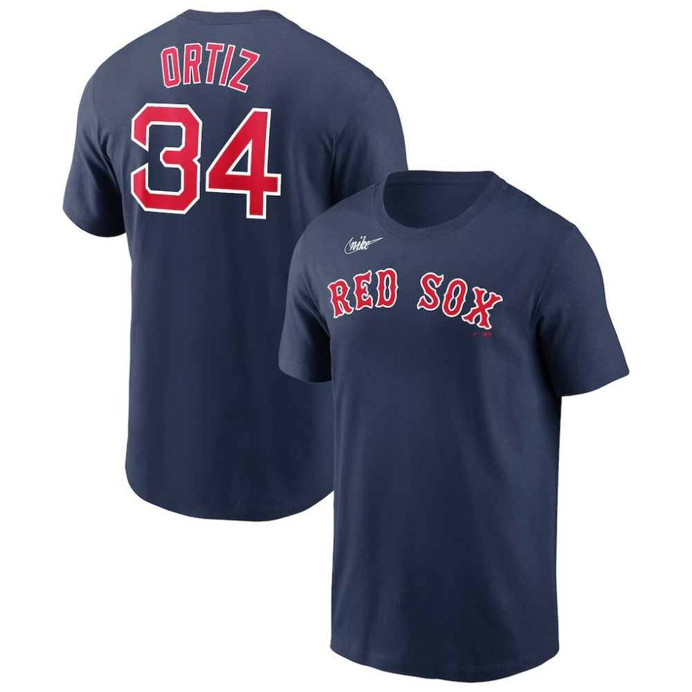 David Ortiz Boston Red Sox Nike Name & Number Logo T-Shirt - Navy - Nike Lifestyle