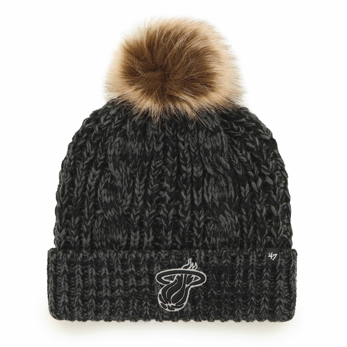 Miami Heat '47 Women's Meeko Cuffed Knit Hat with Pom Black | 47 brand online