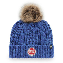 Detroit Pistons '47 Women's Meeko Cuffed Knit Hat with Pom for sale Royal | 47 brand discount