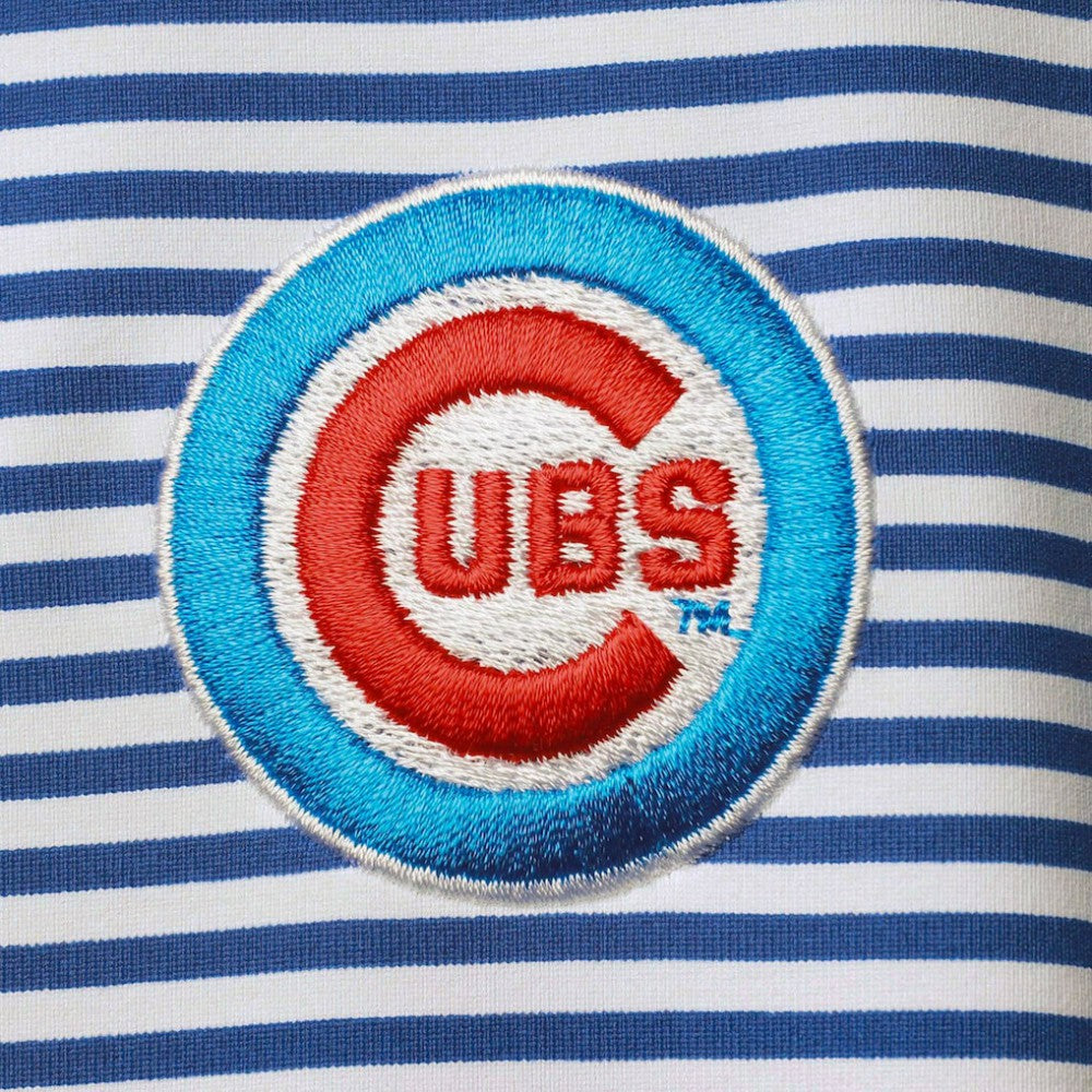 Chicago Cubs Tommy Bahama Women's Aubrey Stripe Block IslandZone Half-Zip Jacket - Royal - MLB Lifestyle
