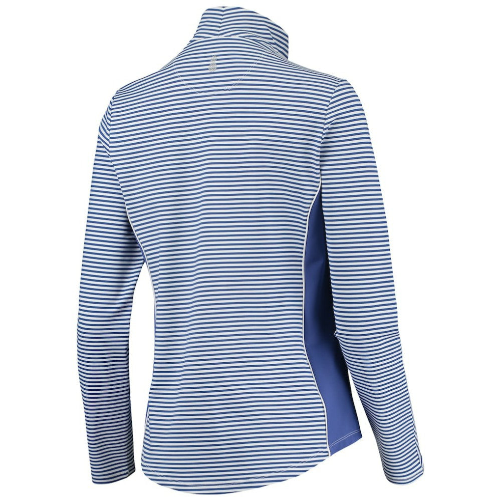 Chicago Cubs Tommy Bahama Women's Aubrey Stripe Block IslandZone Half-Zip Jacket - Royal - MLB Lifestyle