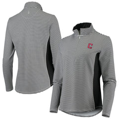 Cleveland Guardians Tommy Bahama Women's Aubrey Stripe Block IslandZone Half-Zip Jacket - Black - MLB Sale