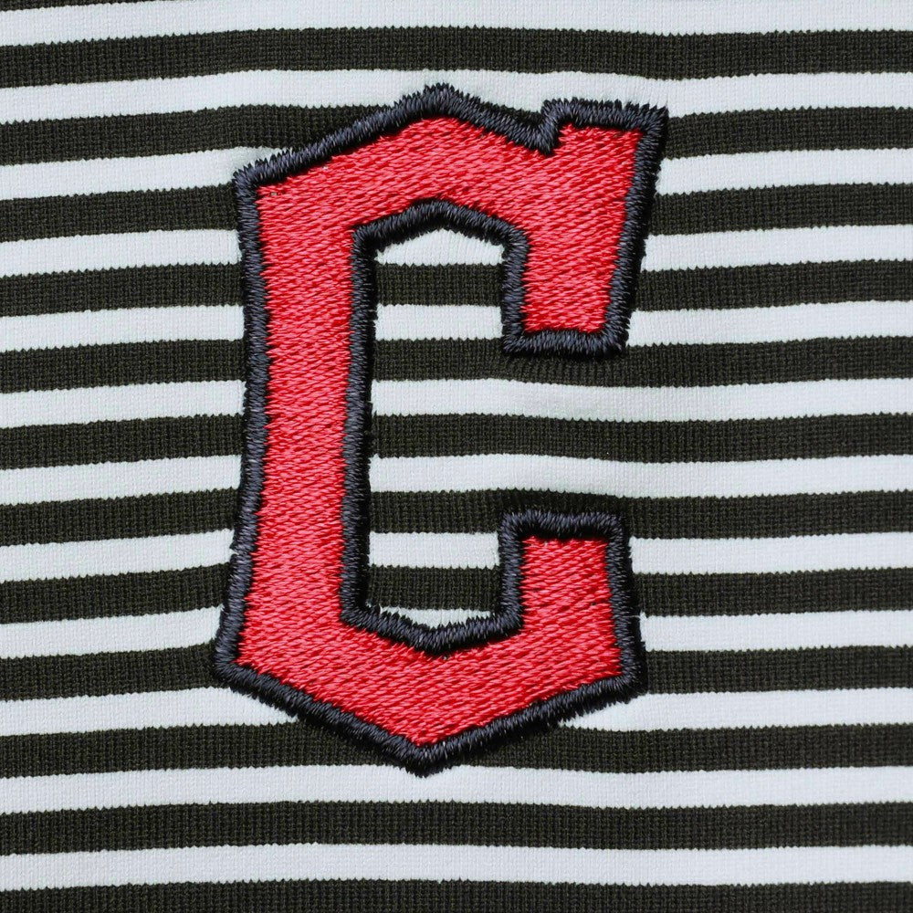 Cleveland Guardians Tommy Bahama Women's Aubrey Stripe Block IslandZone Half-Zip Jacket - Black - MLB Sale