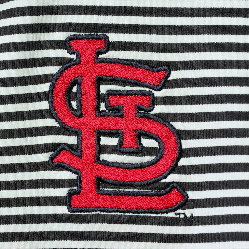 St. Louis Cardinals Tommy Bahama Women's Aubrey Stripe Block IslandZone Half-Zip Jacket - Black - MLB Discount