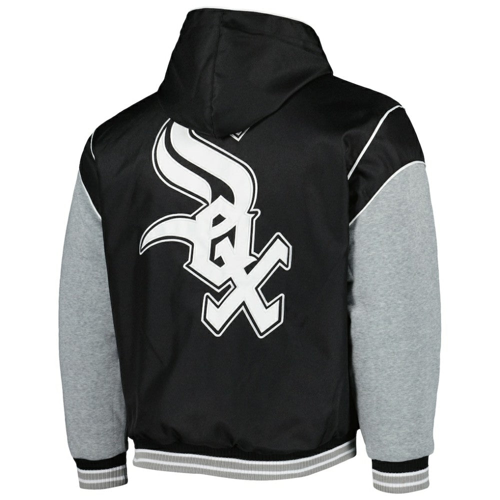 Chicago White Sox JH Design Reversible Fleece Full-Snap Hoodie Jacket - Black - MLB Lifestyle