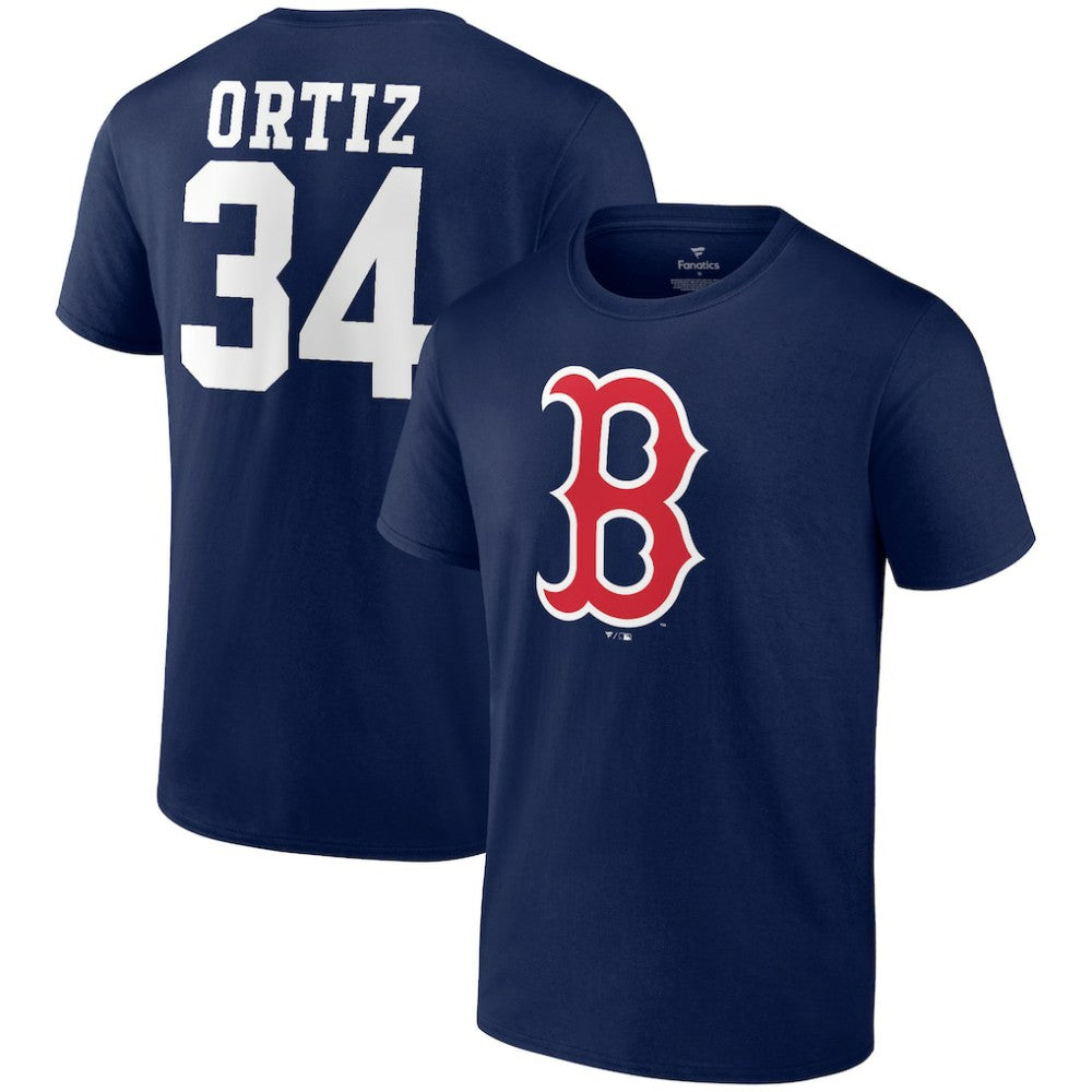David Ortiz Boston Red Sox Fanatics Logo Graphic T-Shirt - Navy - Fanatics Sale