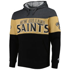 New Orleans Saints Starter Extreme Pullover Hoodie Black/Heather Gray