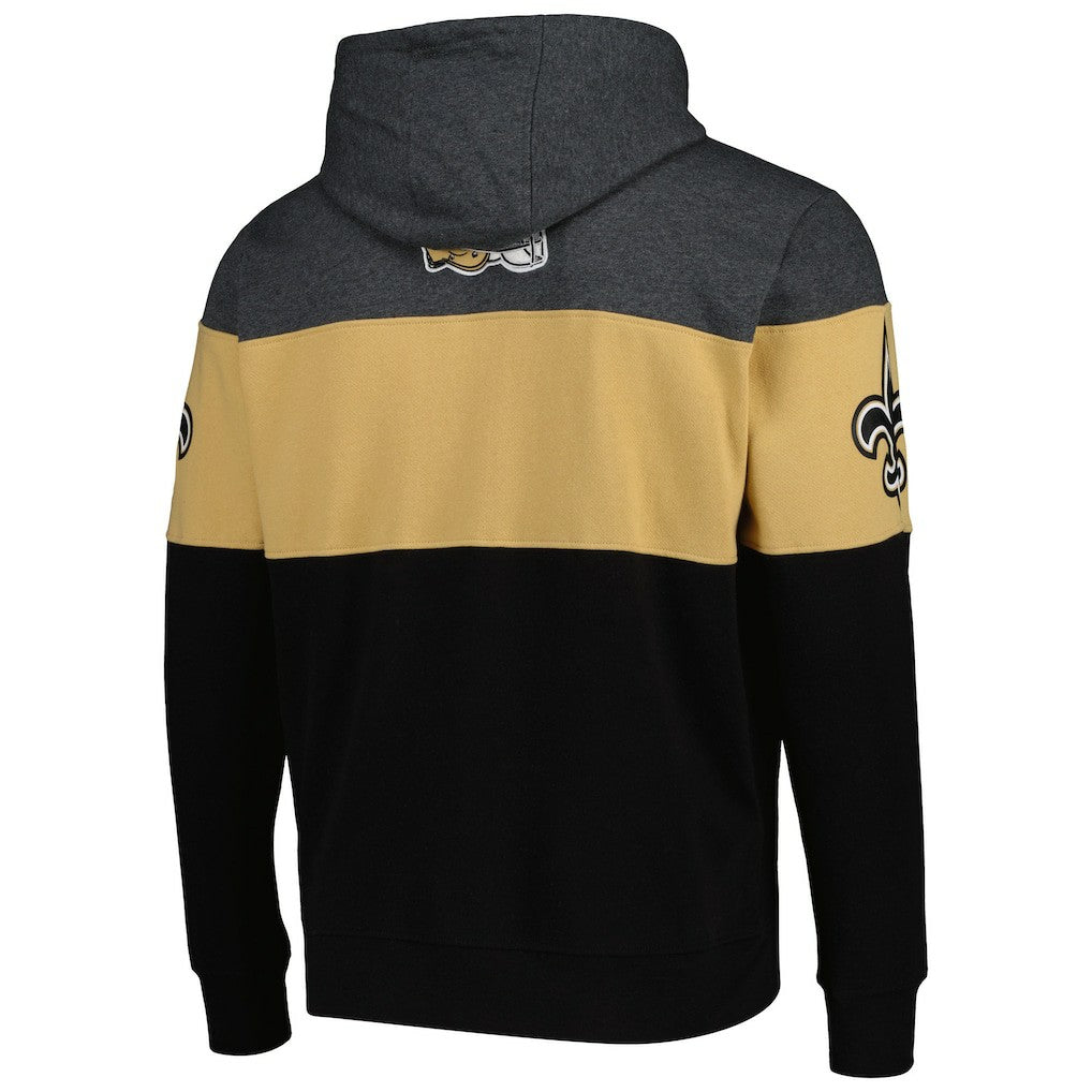 New Orleans Saints Starter Extreme Pullover Hoodie Black/Heather Gray