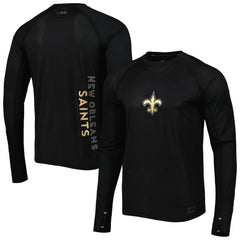 New Orleans Saints MSX by Michael Strahan Interval Long Sleeve Raglan T-Shirt Black