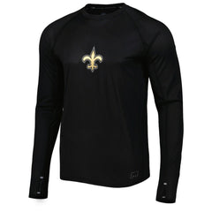 New Orleans Saints MSX by Michael Strahan Interval Long Sleeve Raglan T-Shirt Black