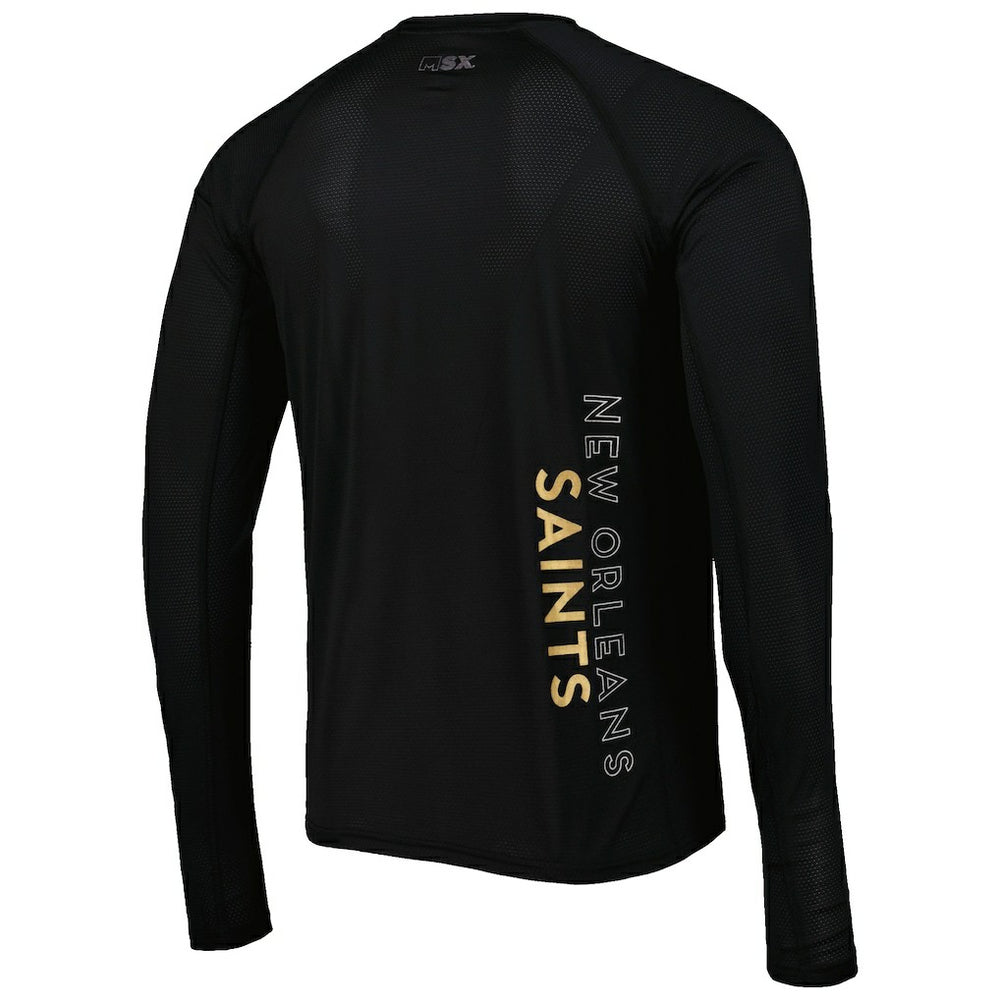 New Orleans Saints MSX by Michael Strahan Interval Long Sleeve Raglan T-Shirt Black