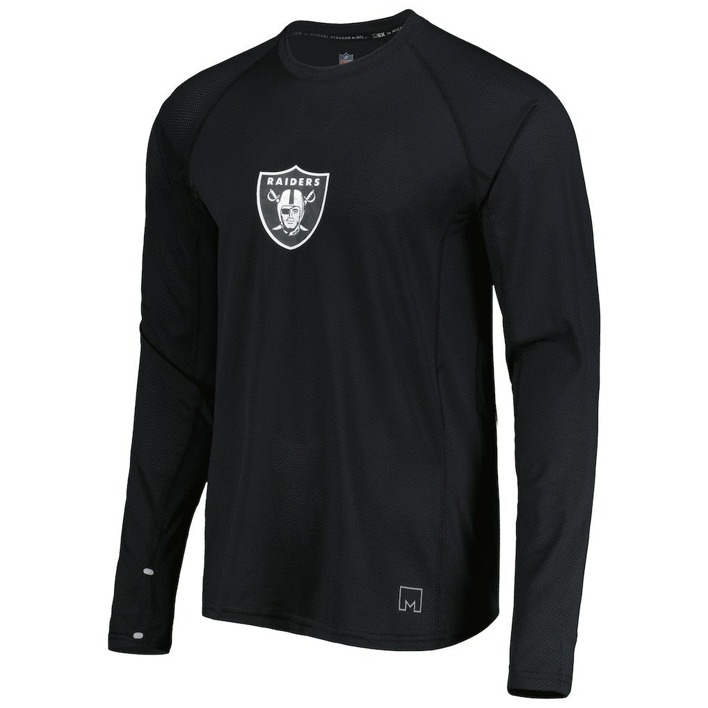 Las Vegas Raiders MSX by Michael Strahan Interval Long Sleeve Raglan T-Shirt Black