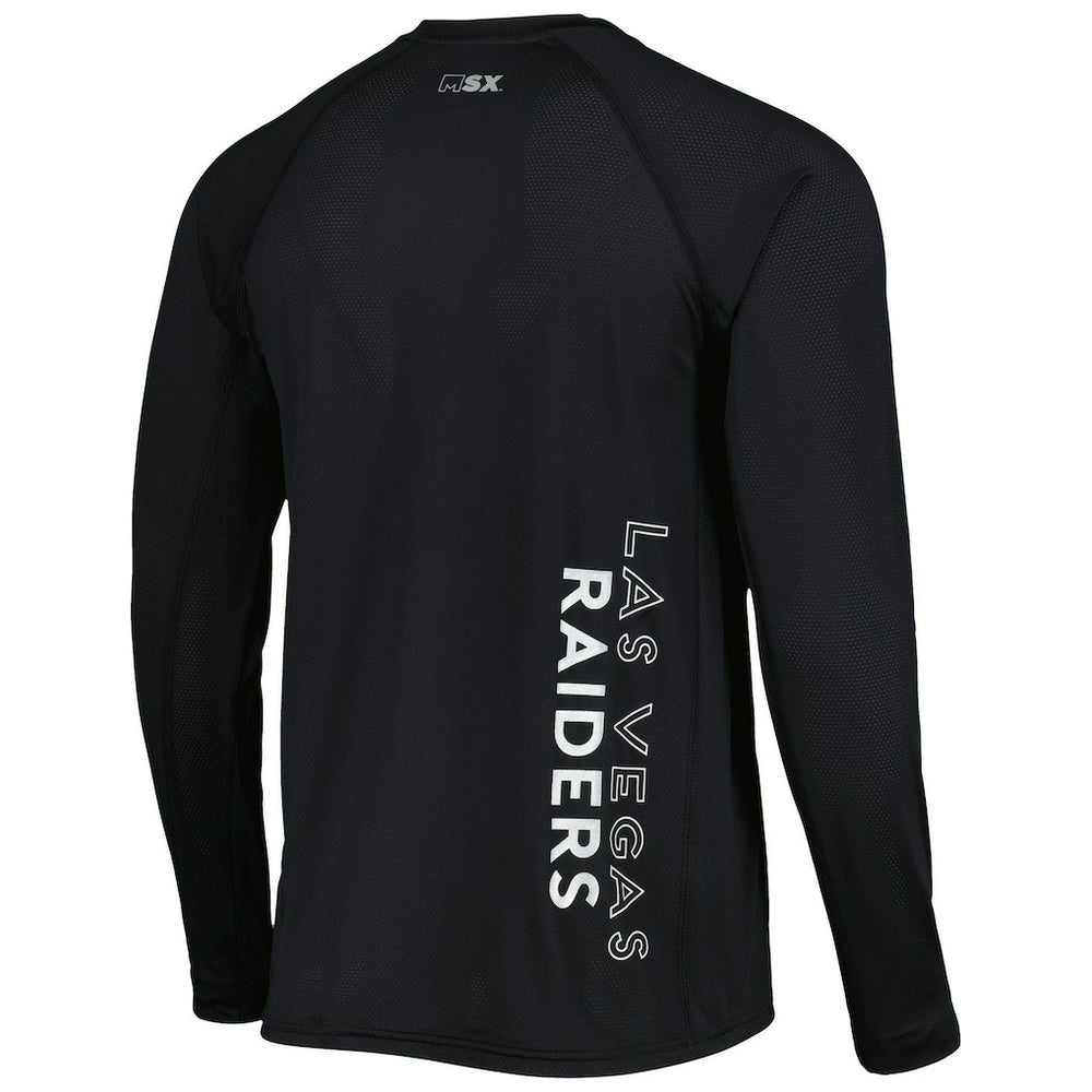 Las Vegas Raiders MSX by Michael Strahan Interval Long Sleeve Raglan T-Shirt Black