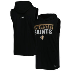 New Orleans Saints MSX by Michael Strahan Relay Sleeveless Pullover Hoodie Black