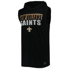 New Orleans Saints MSX by Michael Strahan Relay Sleeveless Pullover Hoodie Black