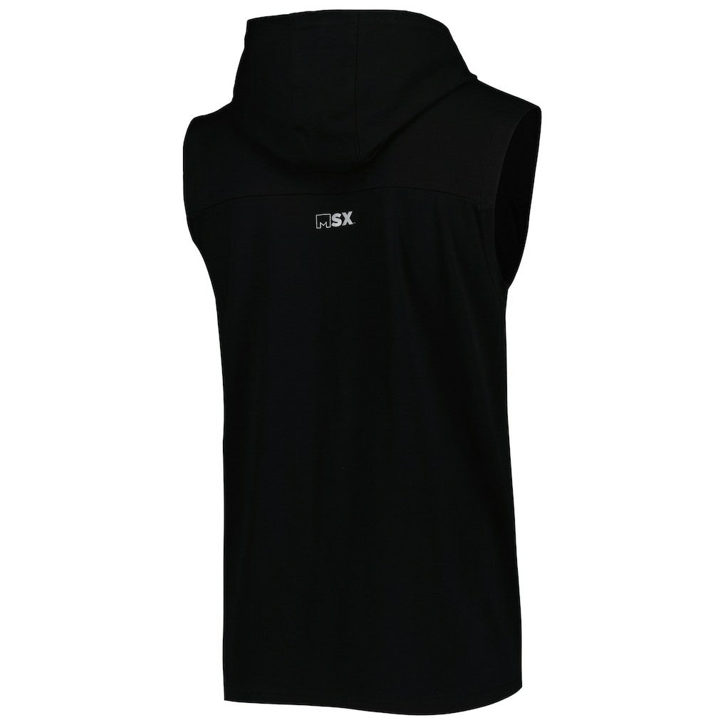 New Orleans Saints MSX by Michael Strahan Relay Sleeveless Pullover Hoodie Black