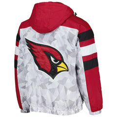 Arizona Cardinals Starter Thursday Night Gridiron Raglan Half-Zip Hooded Jacket White/Cardinal