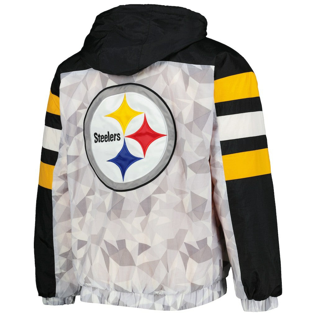 Pittsburgh Steelers Starter Thursday Night Gridiron Raglan Half-Zip Hooded Jacket White/Black