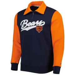 Chicago Bears Tommy Hilfiger Aiden Quarter-Zip Sweatshirt Navy/Orange