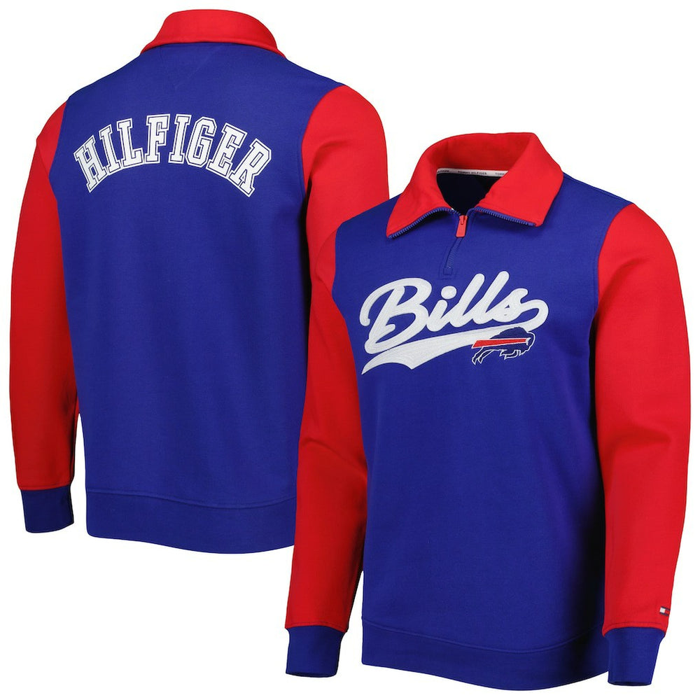 Buffalo Bills Tommy Hilfiger Aiden Quarter-Zip Sweatshirt Royal/Red
