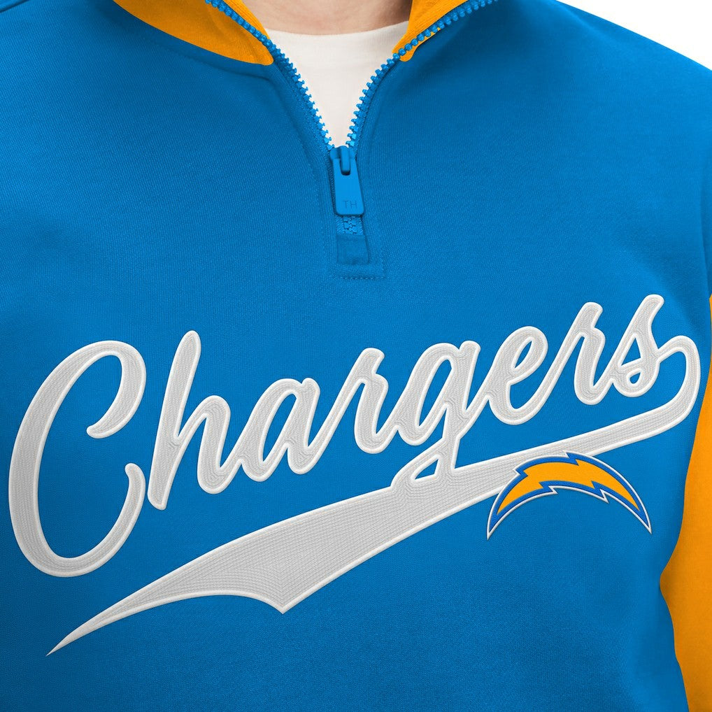 Los Angeles Chargers Tommy Hilfiger Aiden Quarter-Zip Sweatshirt Powder Blue/Gold