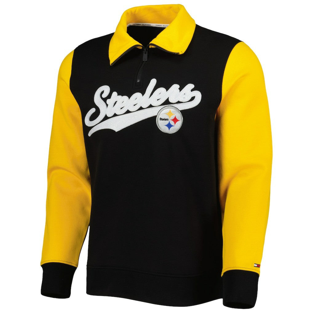 Pittsburgh Steelers Tommy Hilfiger Aiden Quarter-Zip Sweatshirt Black/Gold