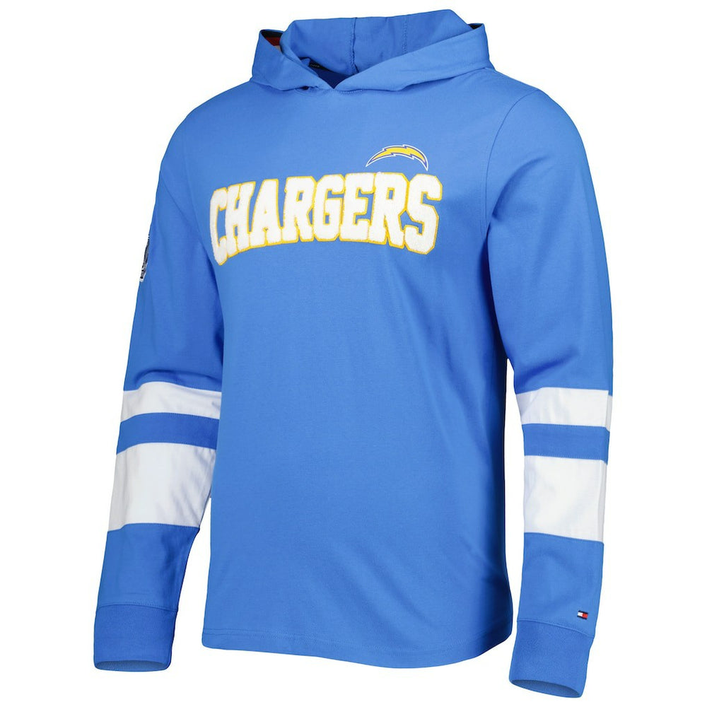 Los Angeles Chargers Tommy Hilfiger Alex Long Sleeve Hoodie T-Shirt Powder Blue/White
