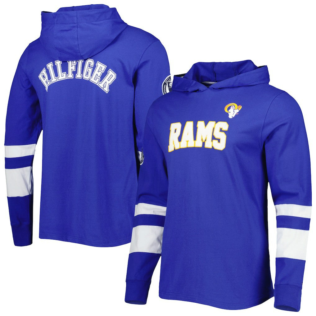 Los Angeles Rams Tommy Hilfiger Alex Long Sleeve Hoodie T-Shirt Royal/White
