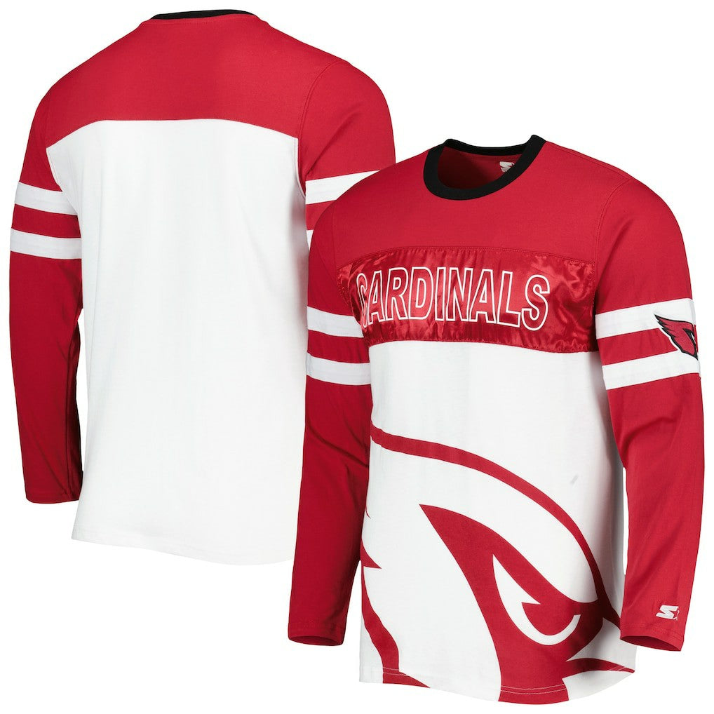 Arizona Cardinals Starter Halftime Long Sleeve T-Shirt Cardinal/White