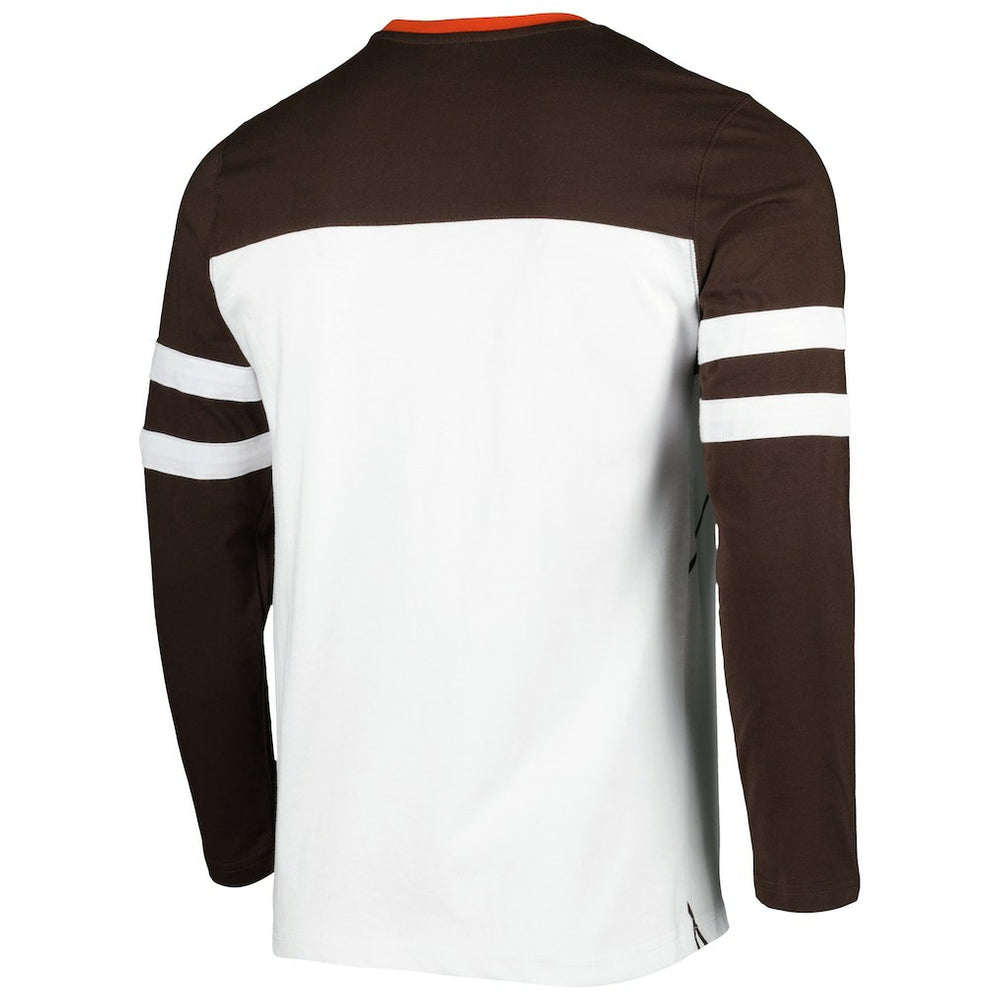 Cleveland Browns Starter Halftime Long Sleeve T-Shirt Brown/White