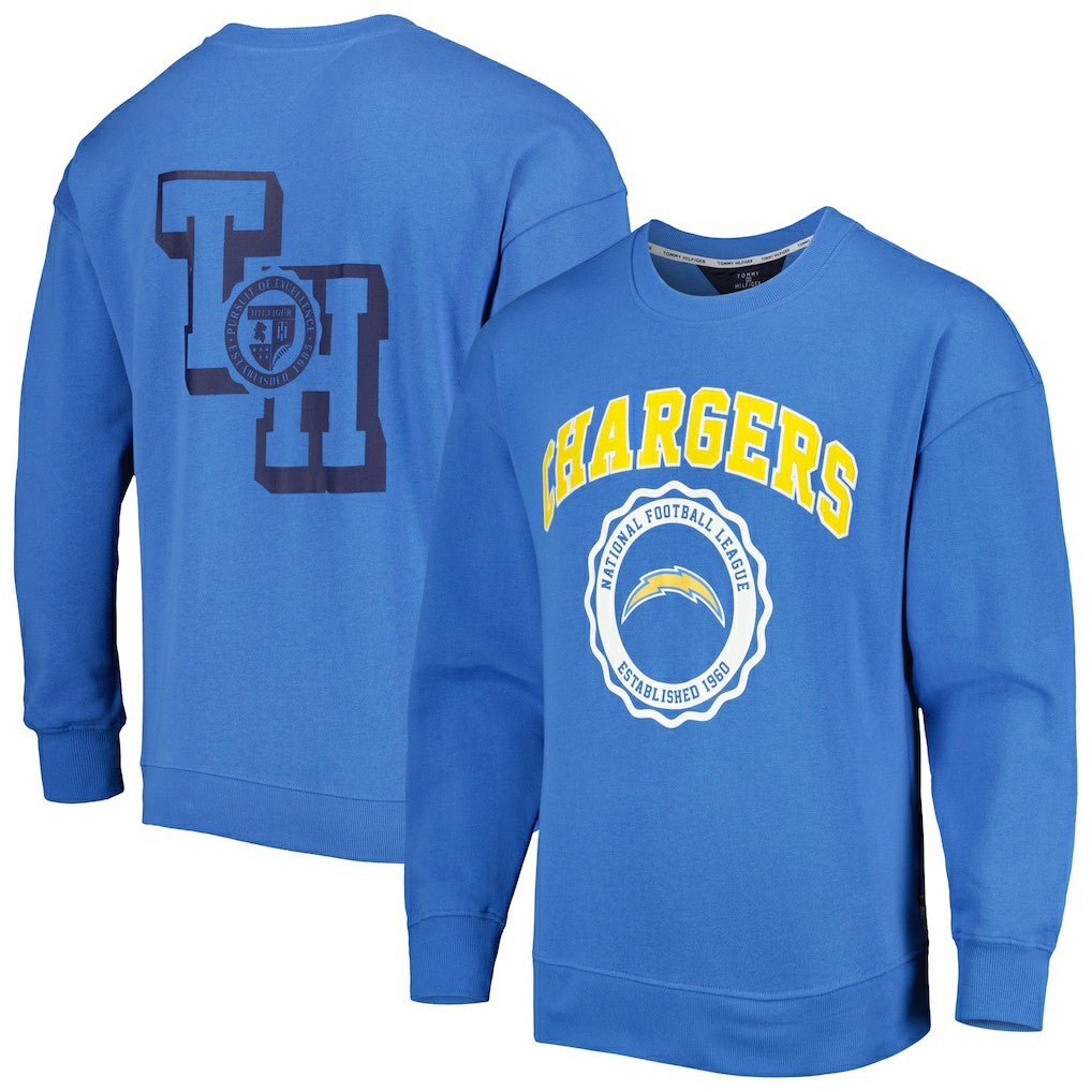 Los Angeles Chargers Tommy Hilfiger Ronald Crew Sweatshirt Powder Blue
