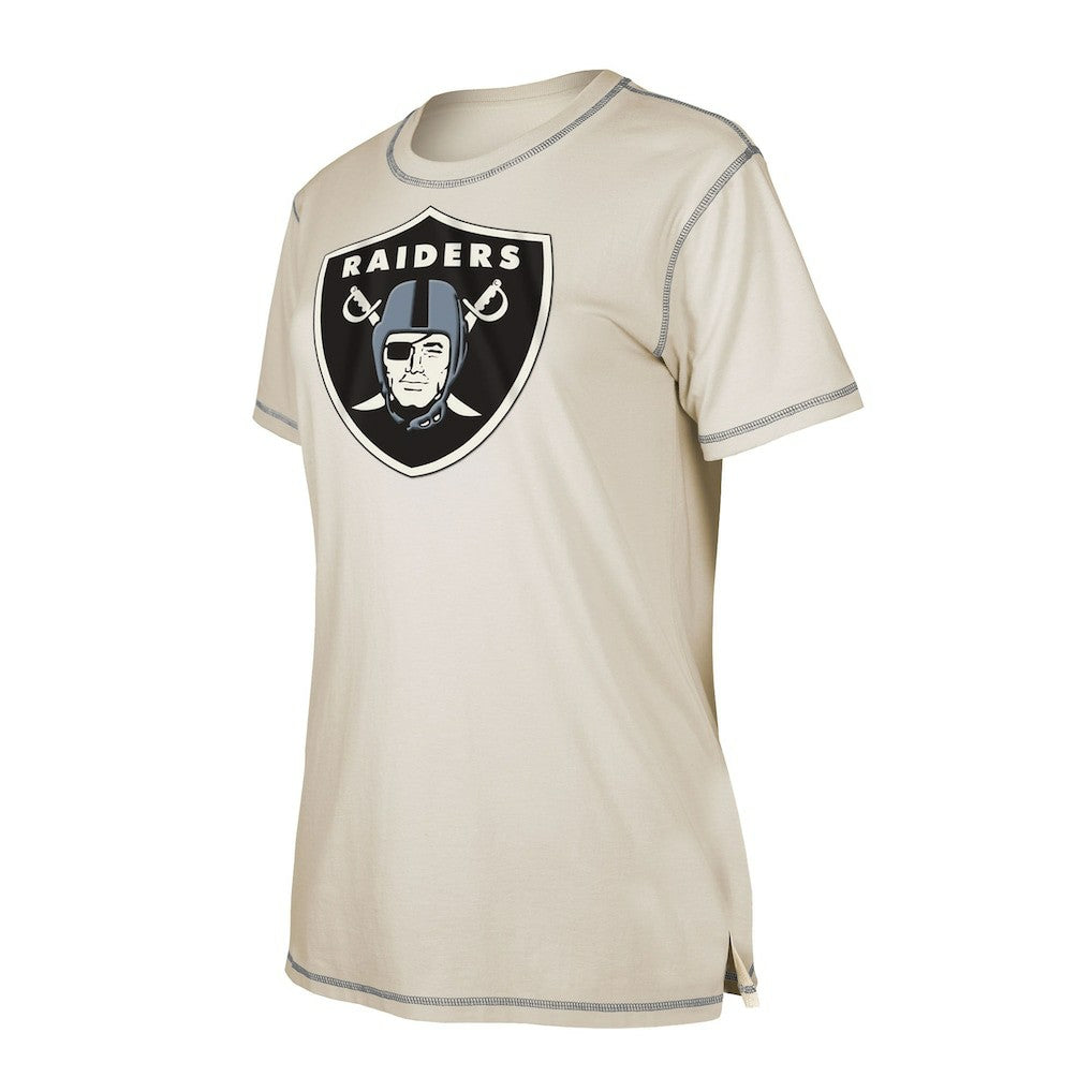 Las Vegas Raiders New Era Women's Split T-Shirt Cream