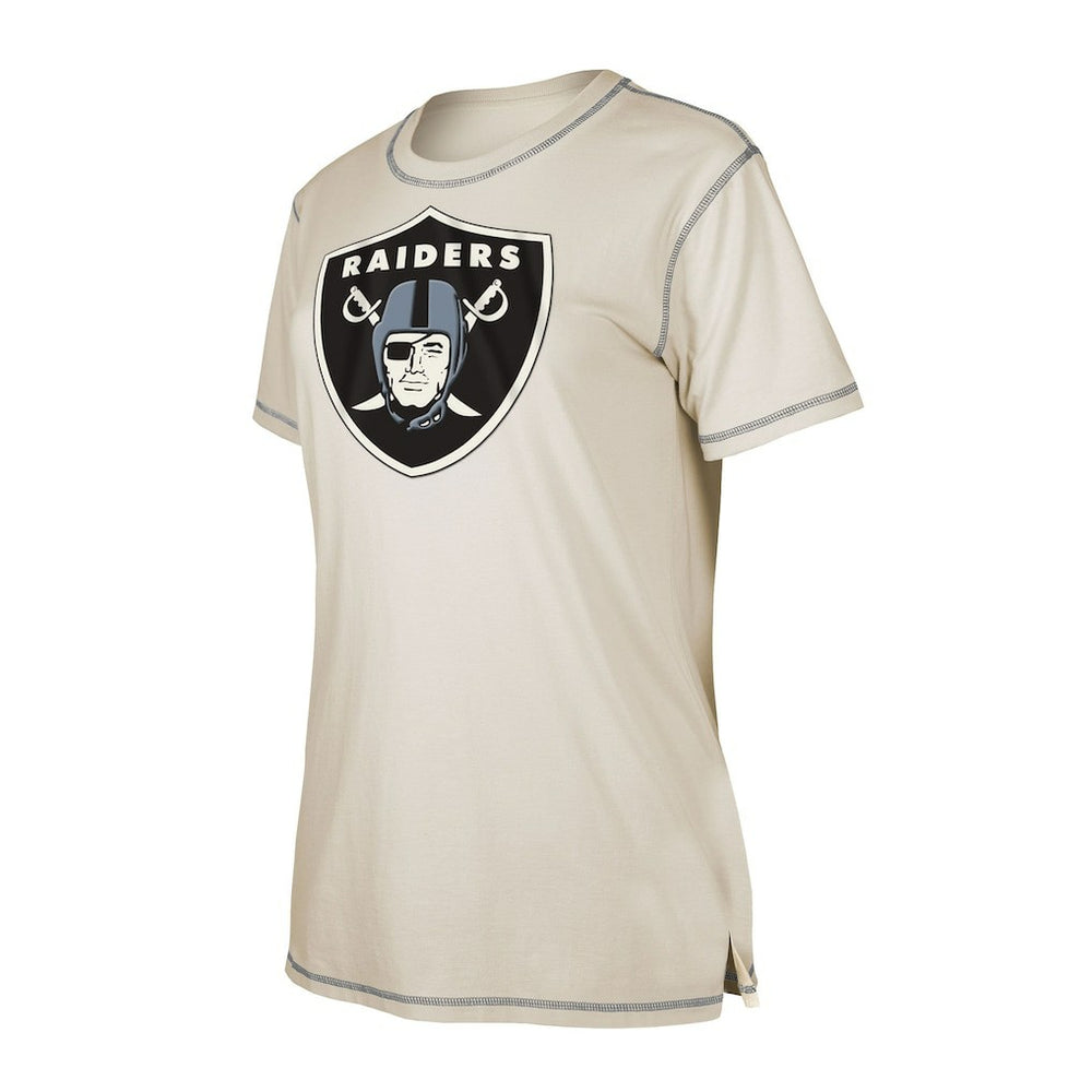 Las Vegas Raiders New Era Women's Split T-Shirt Cream
