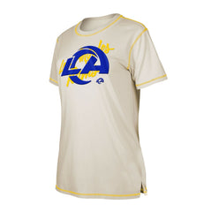 Los Angeles Rams New Era Women's Split T-Shirt Cream