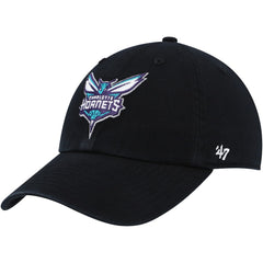 Charlotte Hornets '47 Core Logo Clean Up Adjustable Hat Black | 47 brand outlet
