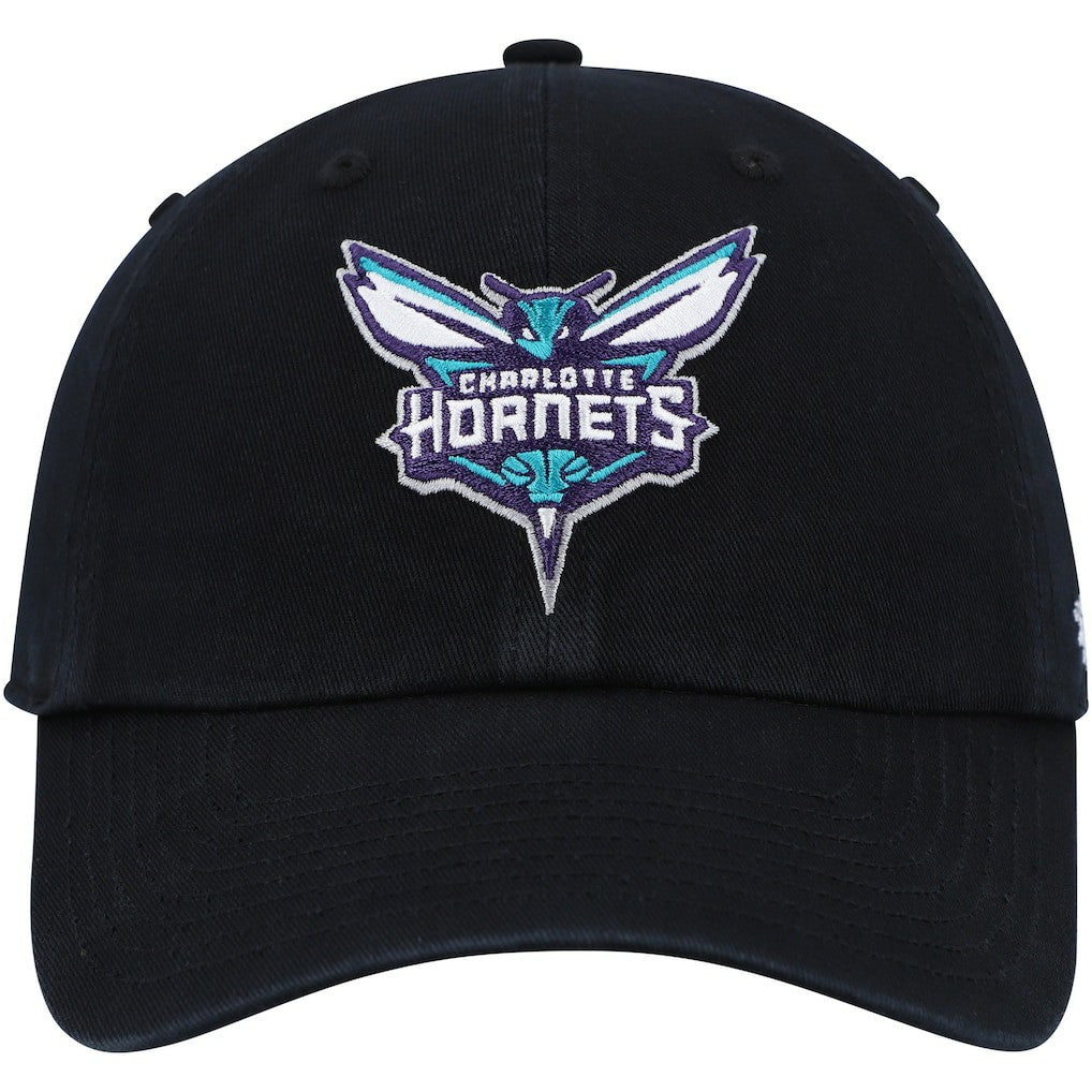 Charlotte Hornets '47 Core Logo Clean Up Adjustable Hat Black | 47 brand outlet