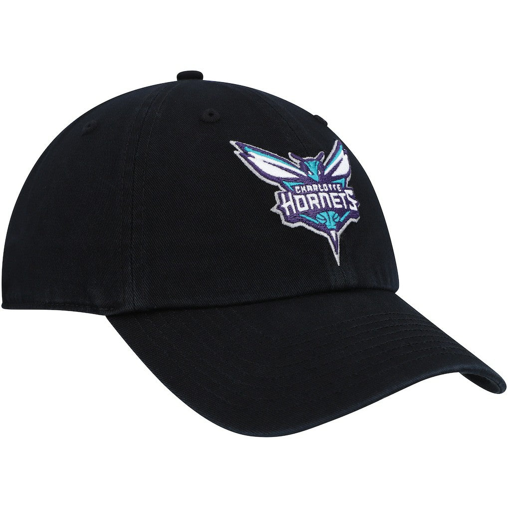 Charlotte Hornets '47 Core Logo Clean Up Adjustable Hat Black | 47 brand outlet