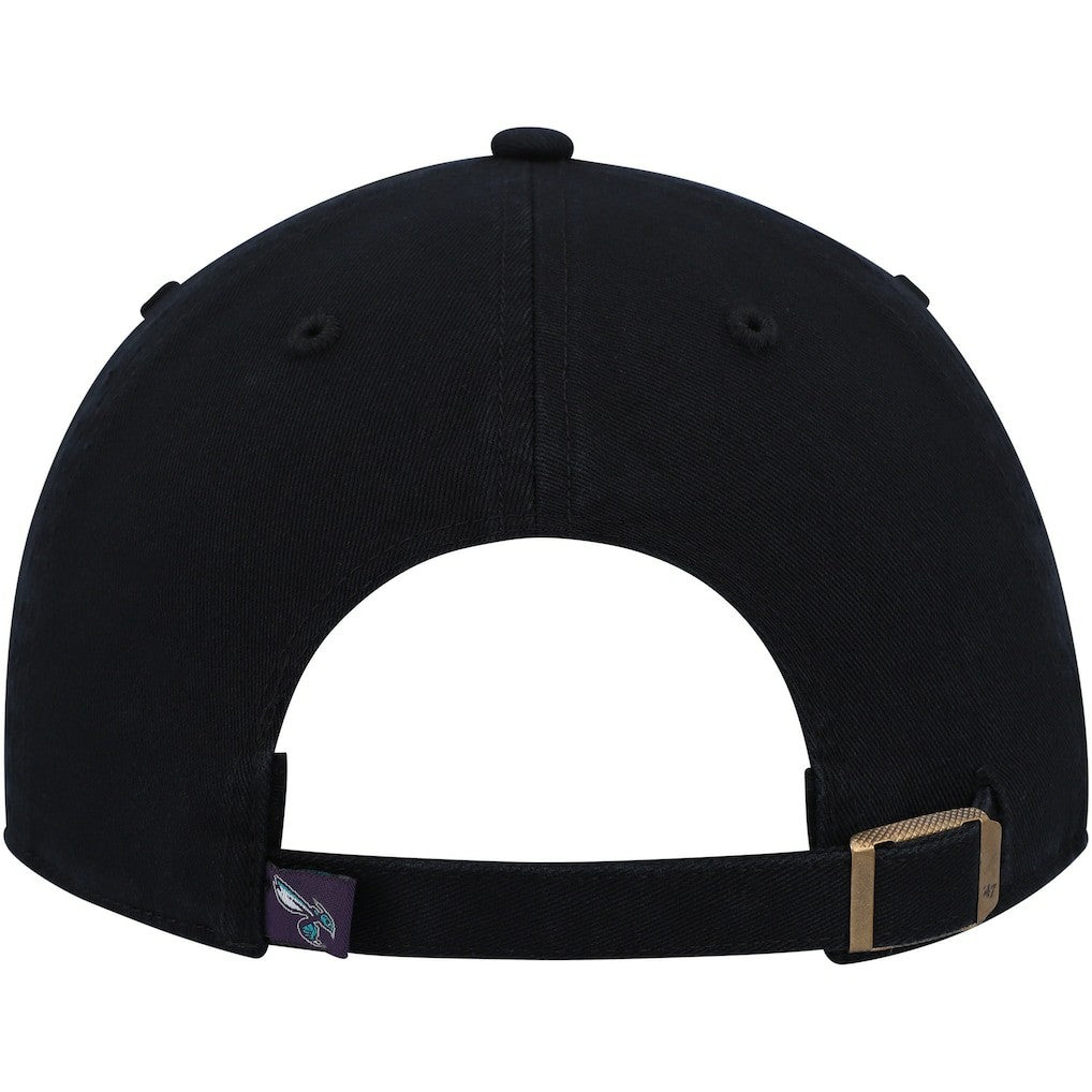 Charlotte Hornets '47 Core Logo Clean Up Adjustable Hat Black | 47 brand outlet