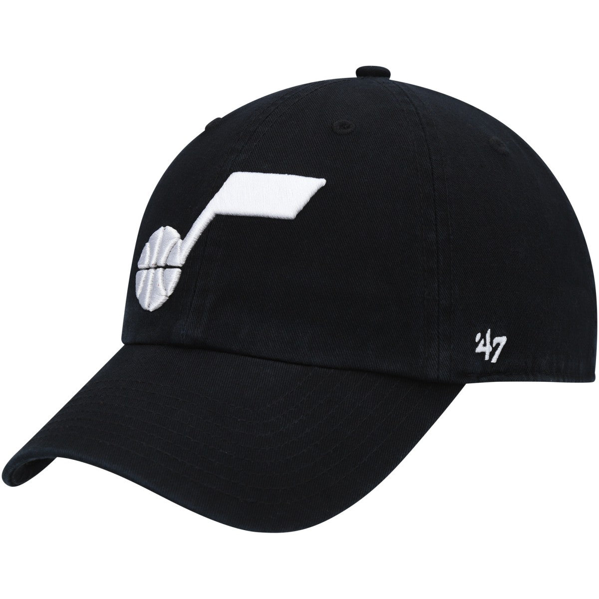 Utah Jazz '47 Core Logo Clean Up Adjustable Hat Black | 47 brand Lifestyle