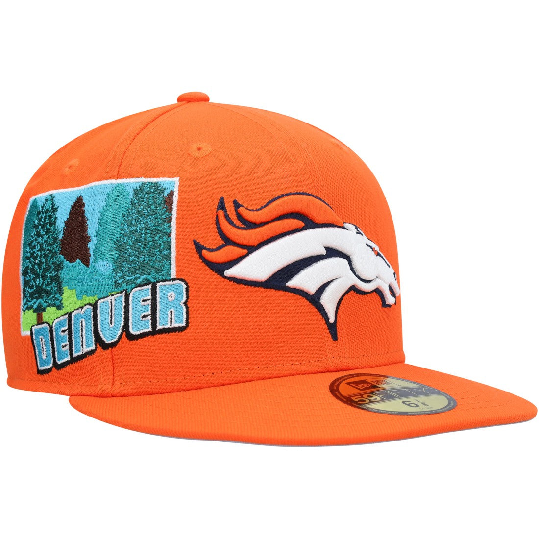Denver Broncos New Era Stateview 59FIFTY Fitted Hat Orange