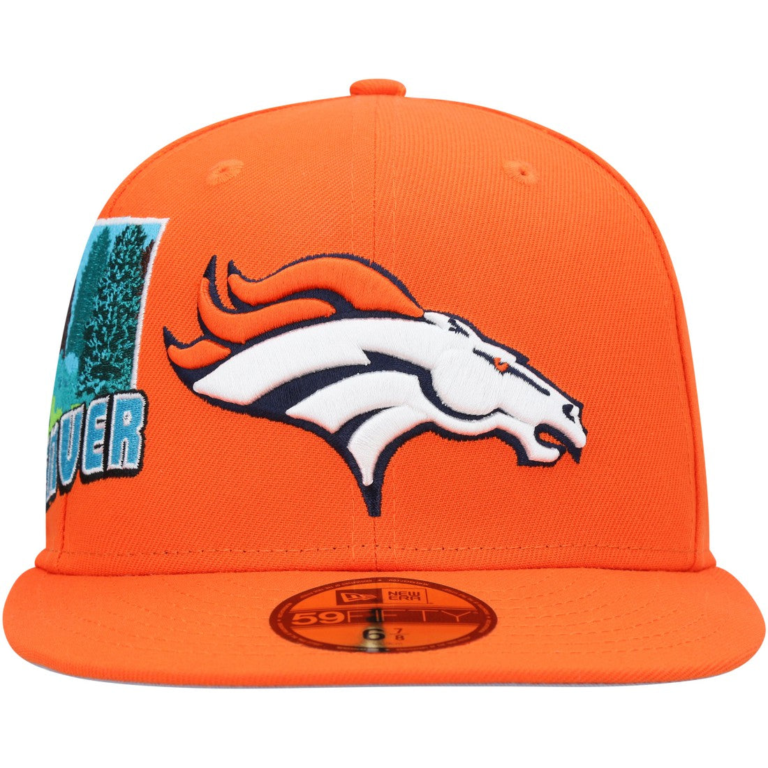 Denver Broncos New Era Stateview 59FIFTY Fitted Hat Orange