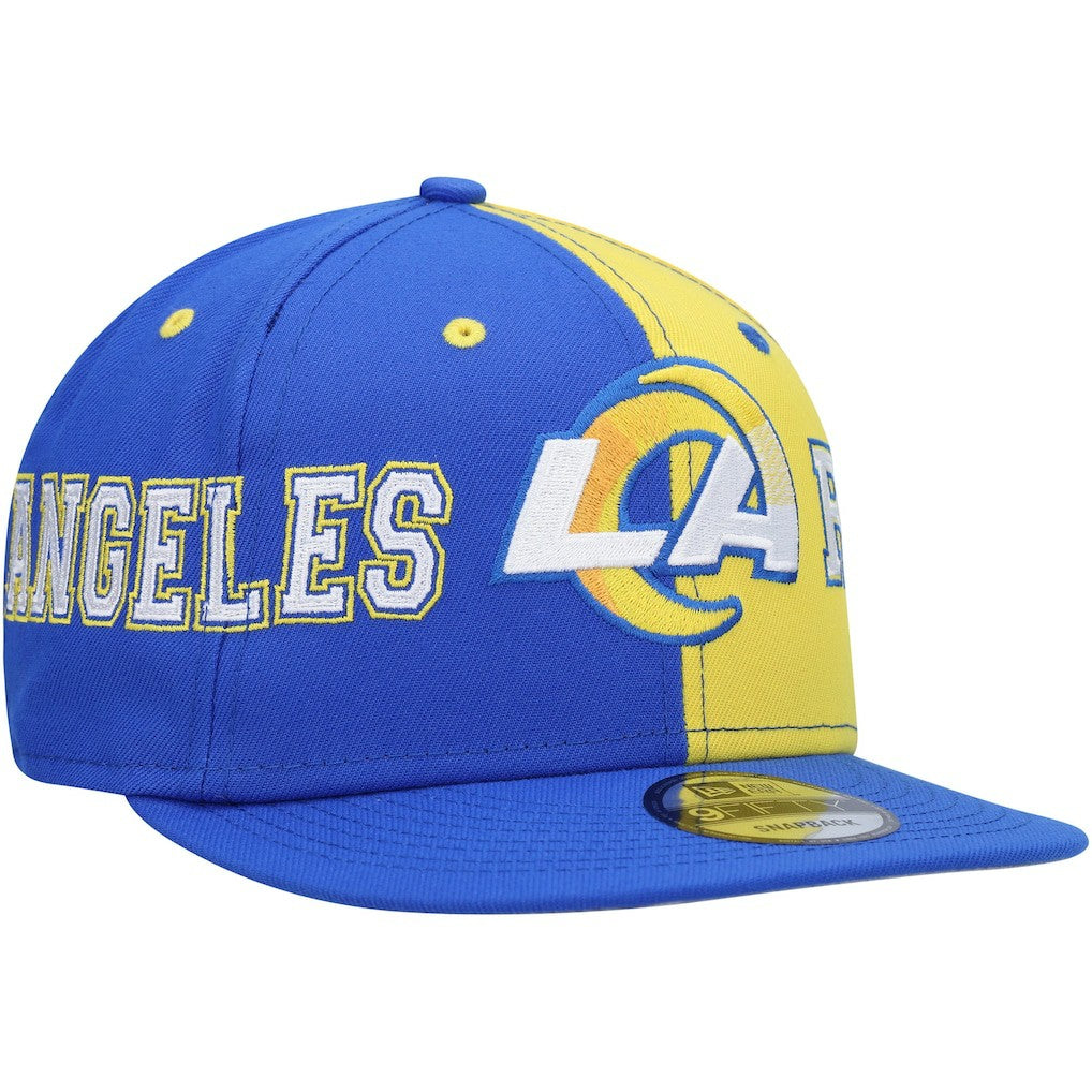 Los Angeles Rams New Era Team Split 9FIFTY Snapback Hat Royal/Gold