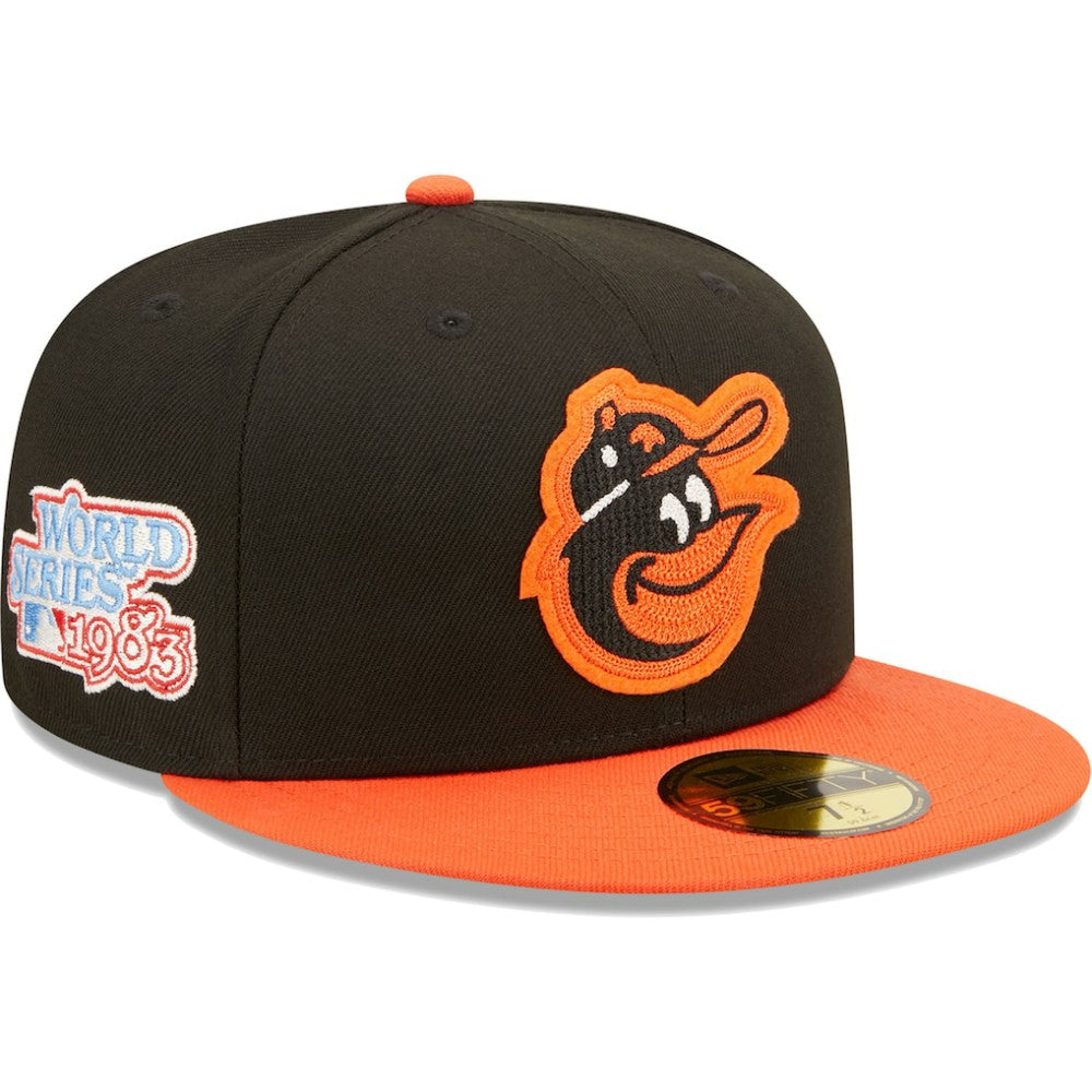 Baltimore Orioles New Era 1983 World Series Champions  Letterman 59FIFTY Fitted Hat - Black/Orange - New Era Sale