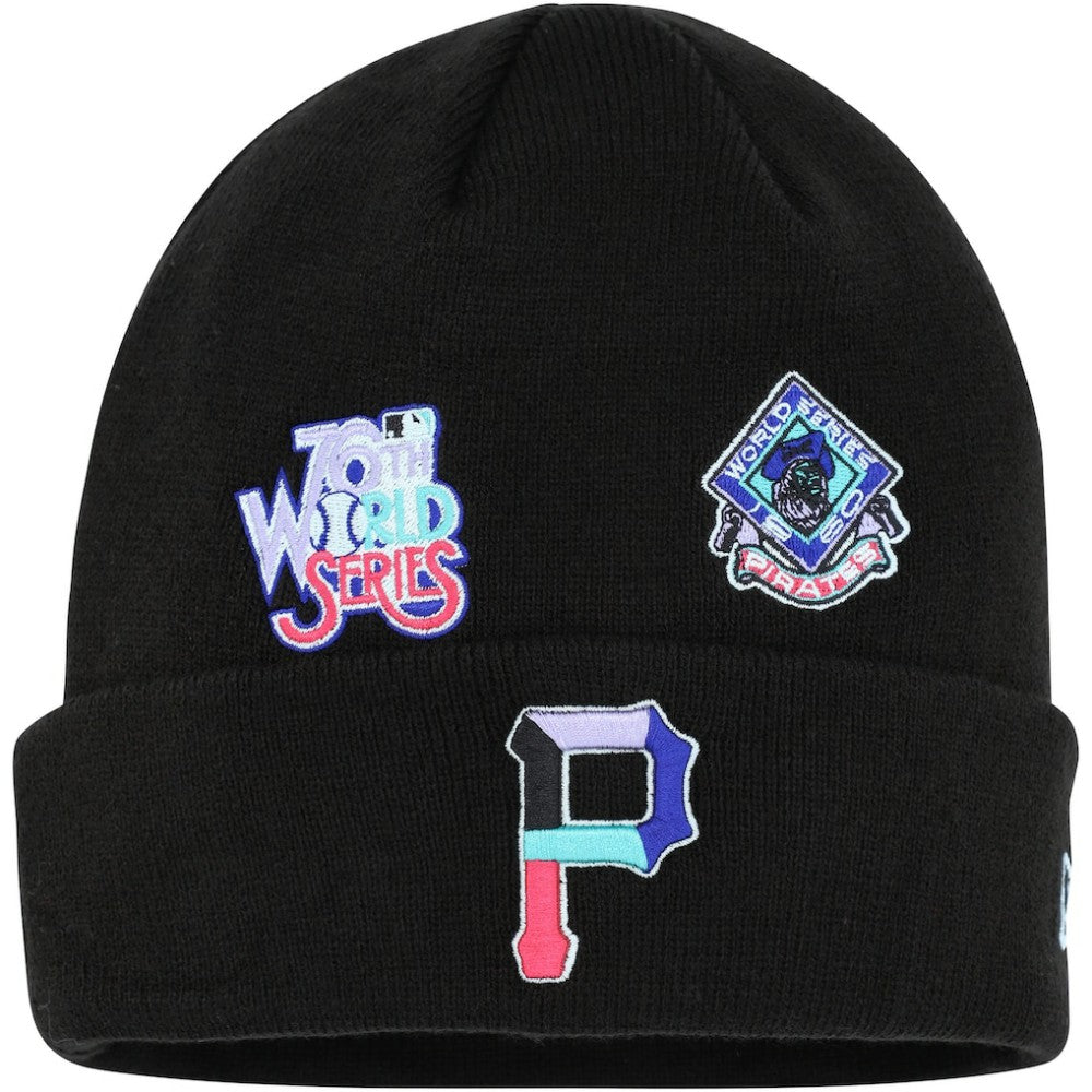 Pittsburgh Pirates New Era Polar Lights Cuffed Knit Hat - Black - New Era Lifestyle