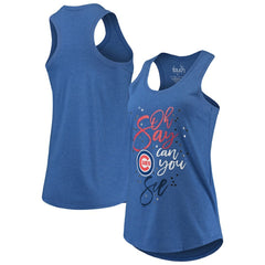 Chicago Cubs Touch Women's Americana Tri-Blend Racerback Tank Top - Royal - MLB on Sale