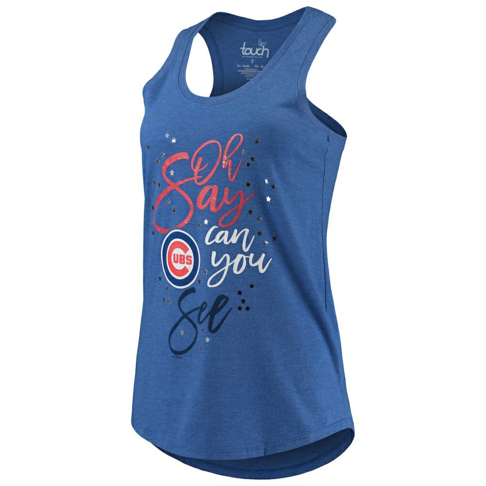 Chicago Cubs Touch Women's Americana Tri-Blend Racerback Tank Top - Royal - MLB on Sale