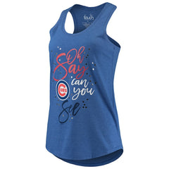 Chicago Cubs Touch Women's Americana Tri-Blend Racerback Tank Top - Royal - MLB on Sale