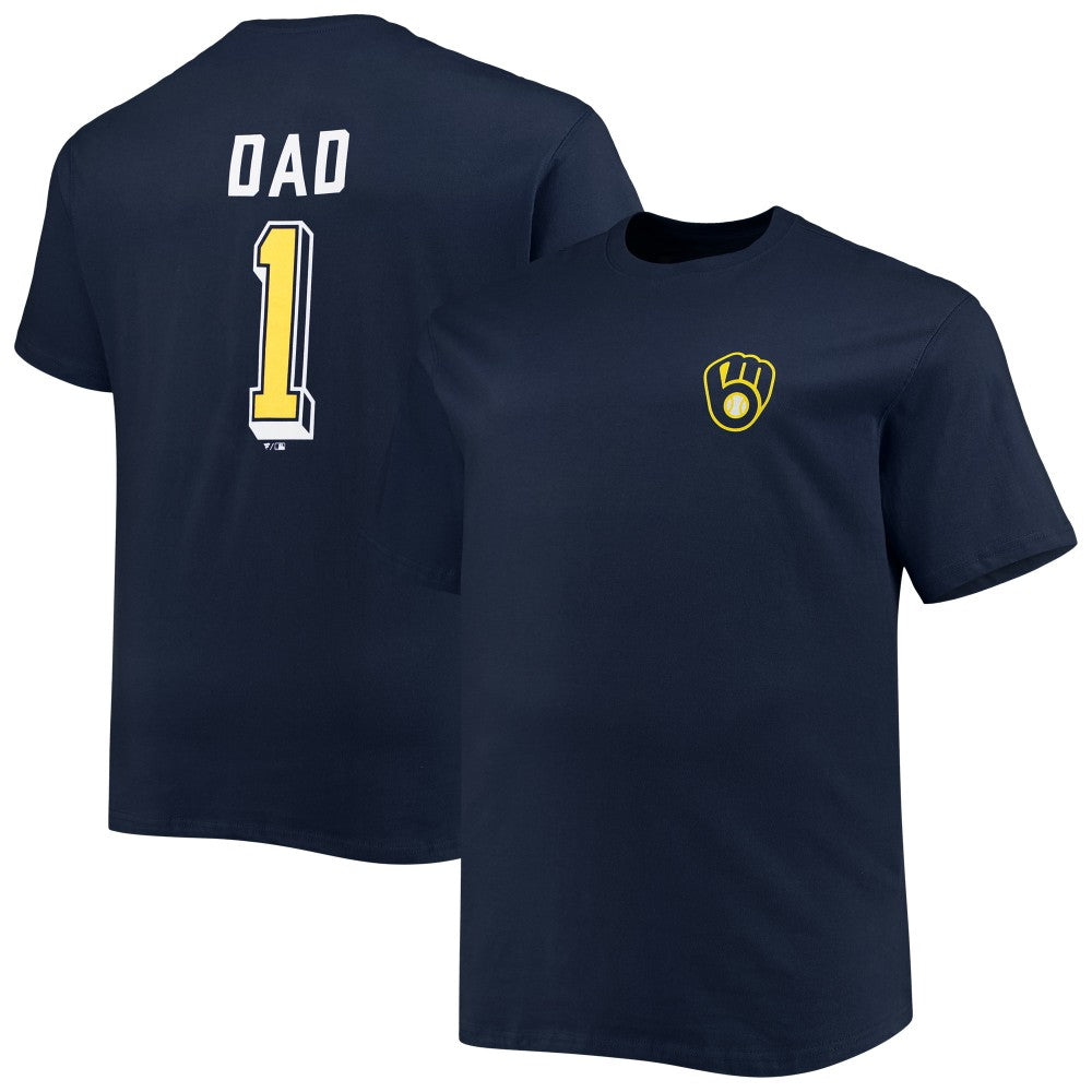 Milwaukee Brewers Big & Tall Father's Day #1 Dad T-Shirt - Navy - MLB Online